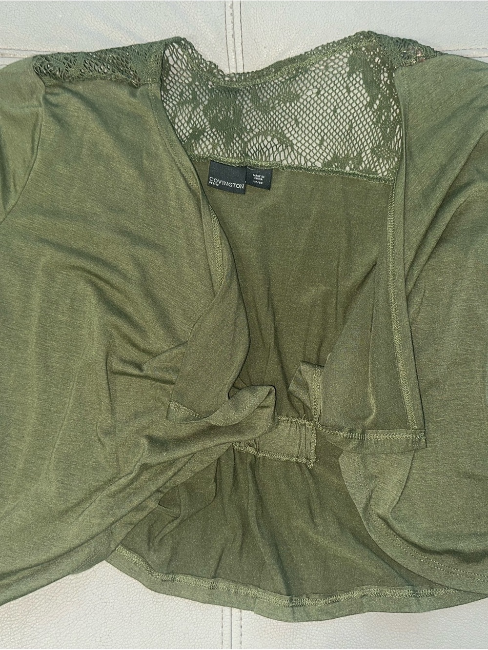 Covington Olive Green Lace-Back Camisole